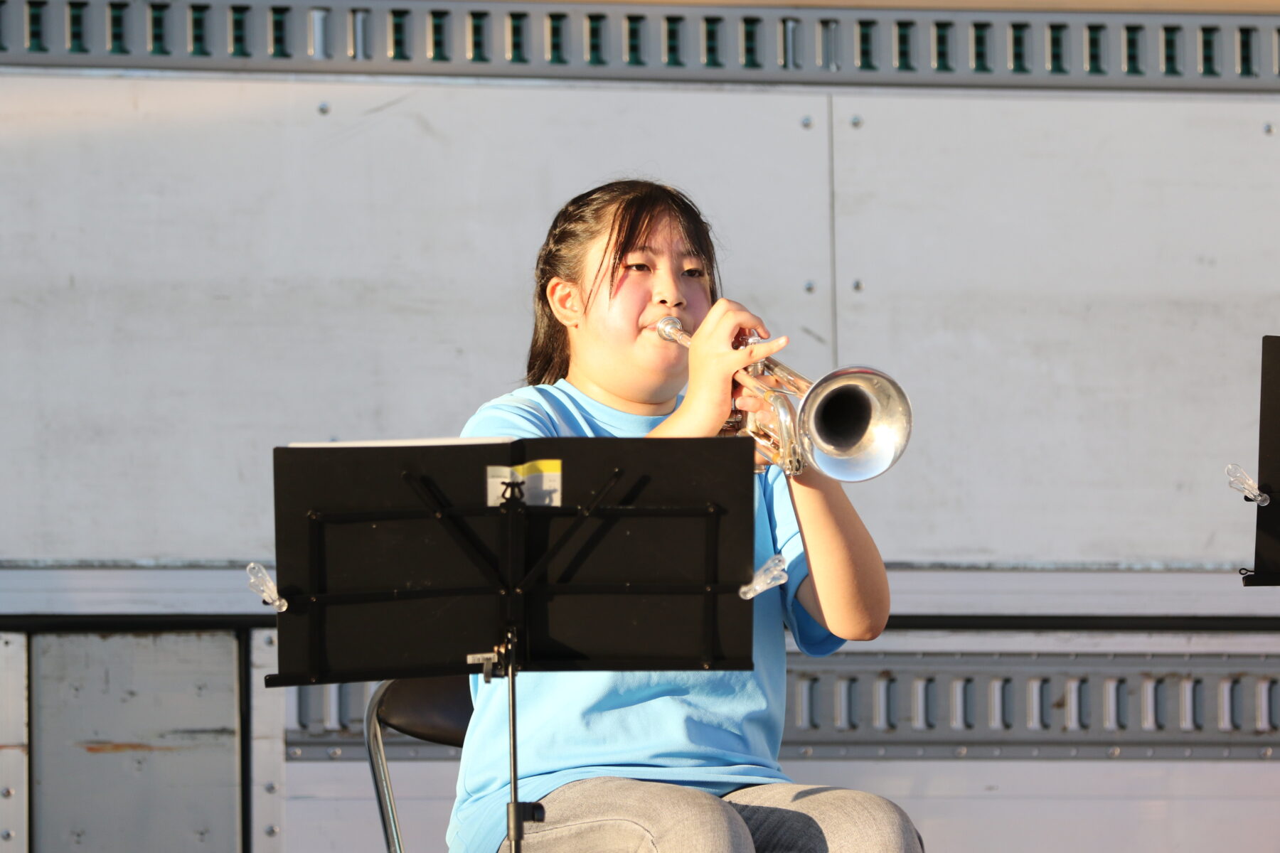 にぎわい夏祭り　8月1日　吹奏楽部が出演しました。 2枚目写真