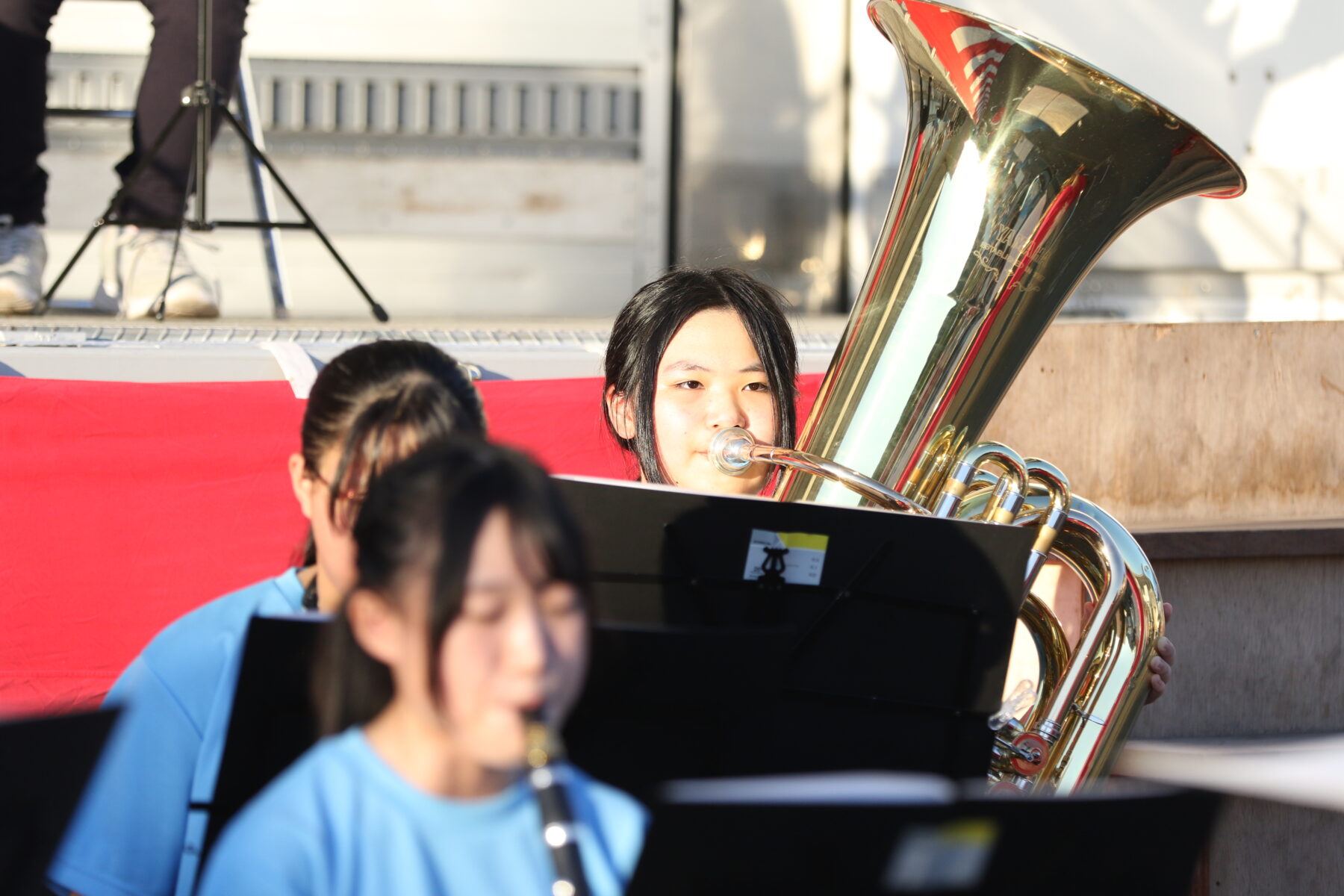 にぎわい夏祭り　8月1日　吹奏楽部が出演しました。 3枚目写真