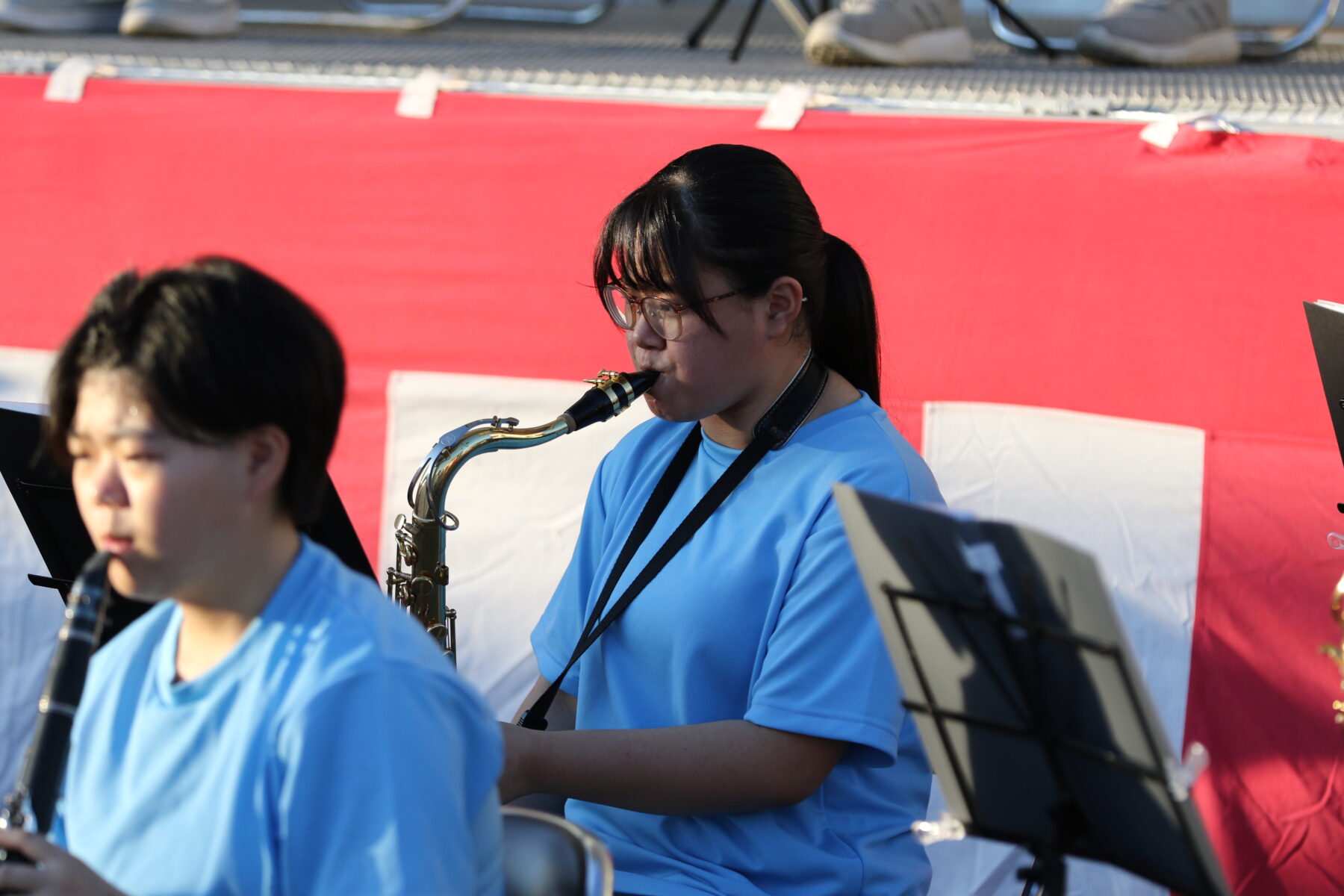 にぎわい夏祭り　8月1日　吹奏楽部が出演しました。 4枚目写真