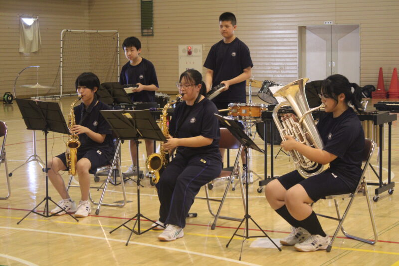 ７月２４日全道壮行式、吹奏楽部コンクール壮行演奏